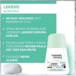 Garnier Mineral Lekesiz Koruma 48Saat Ferah Koku Anti Perspirant Roll on 50ml