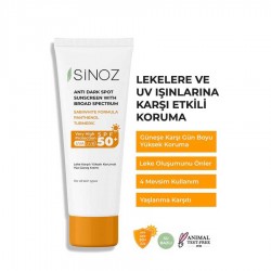 Sinoz Spf 50+ Leke Karşıtı Yüksek Koruyucu Normal ve Kuru Ciltler İçin Yüz Güneş Kremi 50 ml